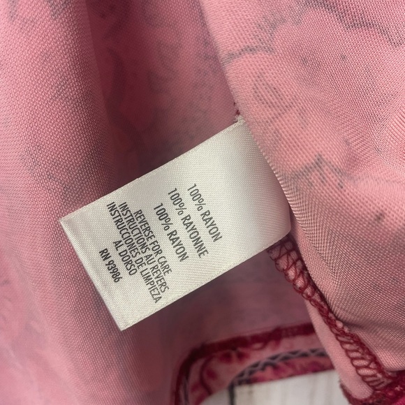 Petite Sophisticate Pink and Red Paisley Blouse size Large - Picture 9 of 9